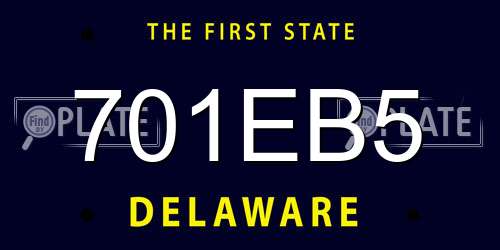 701EB5 Delaware License Plate