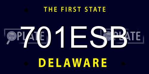 701ESB Delaware License Plate