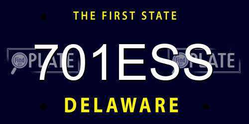 701ESS Delaware License Plate