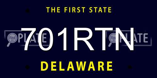 701RTN Delaware License Plate