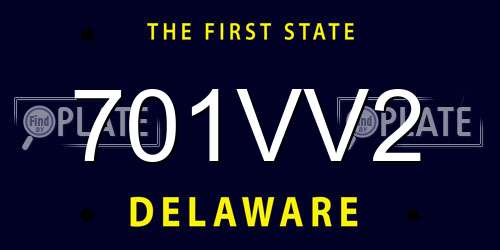 701VV2 Delaware License Plate