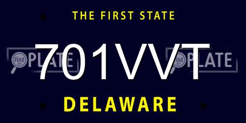 701VVT Delaware License Plate