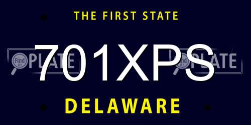 701XPS Delaware License Plate