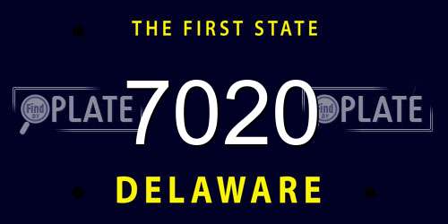 7020 Delaware License Plate