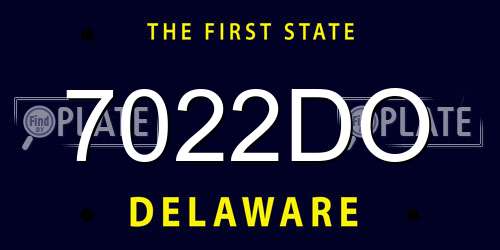 7022DO Delaware License Plate