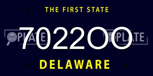 7022OO Delaware License Plate