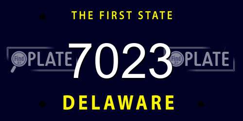 7023 Delaware License Plate