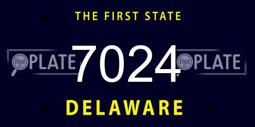 7024 Delaware License Plate