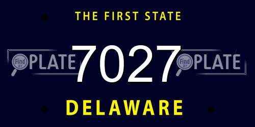 7027 Delaware License Plate