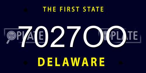 7027OO Delaware License Plate