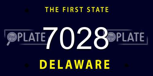7028 Delaware License Plate