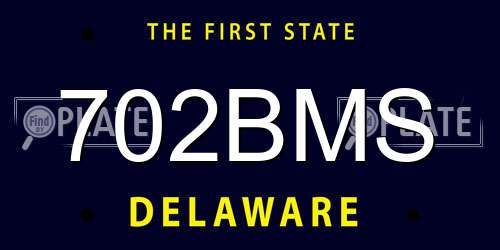 702BMS Delaware License Plate