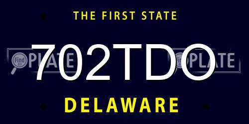 702TDO Delaware License Plate