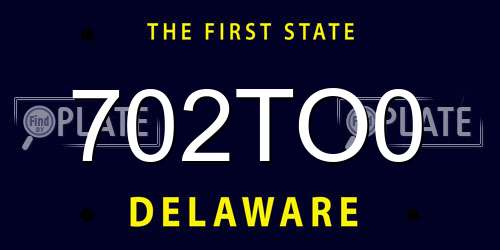 702TO0 Delaware License Plate