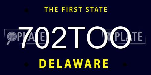 702TOO Delaware License Plate