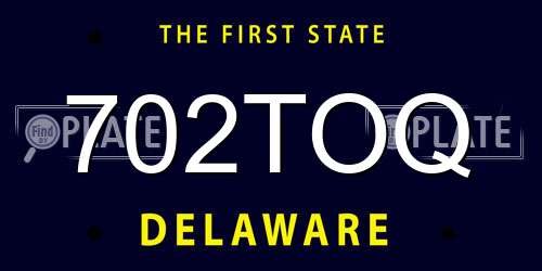 702TOQ Delaware License Plate