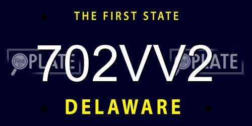 702VV2 Delaware License Plate