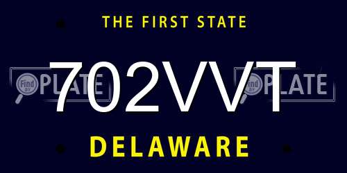 702VVT Delaware License Plate