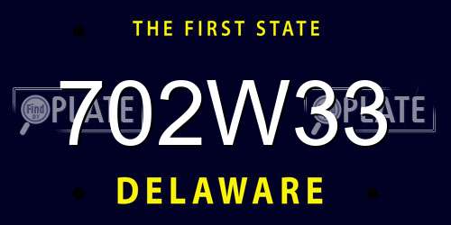 702W33 Delaware License Plate