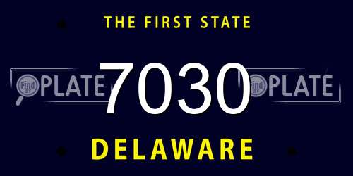 7030 Delaware License Plate