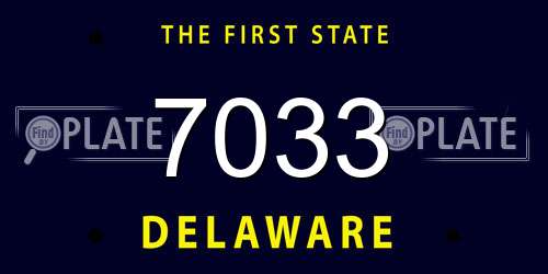 7033 Delaware License Plate