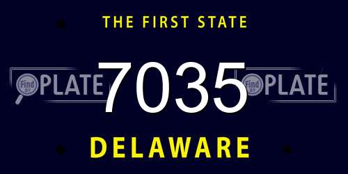 7035 Delaware License Plate