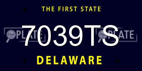 7039TS Delaware License Plate