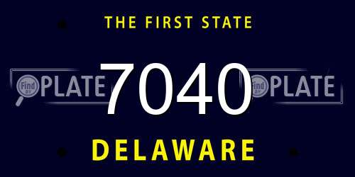 7040 Delaware License Plate