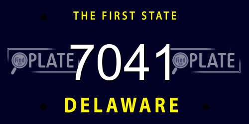 7041 Delaware License Plate