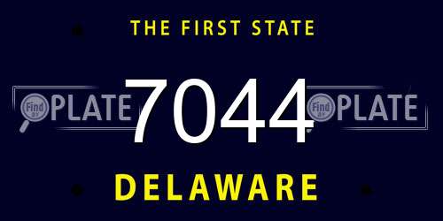 7044 Delaware License Plate
