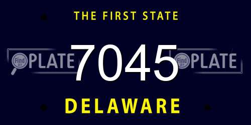 7045 Delaware License Plate