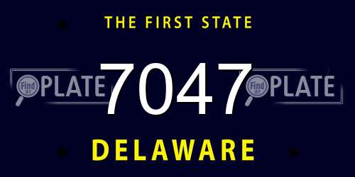 7047 Delaware License Plate