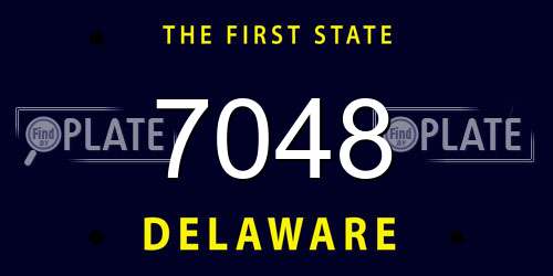 7048 Delaware License Plate