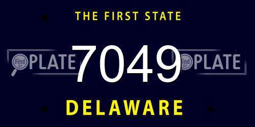 7049 Delaware License Plate