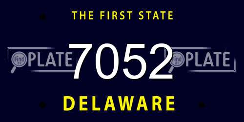 7052 Delaware License Plate