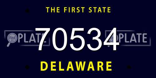 70534 Delaware License Plate