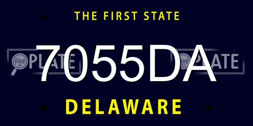 7055DA Delaware License Plate