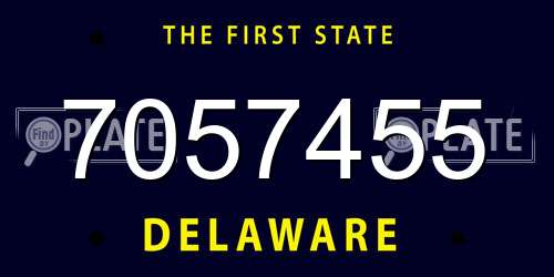7057455 Delaware License Plate