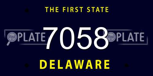 7058 Delaware License Plate
