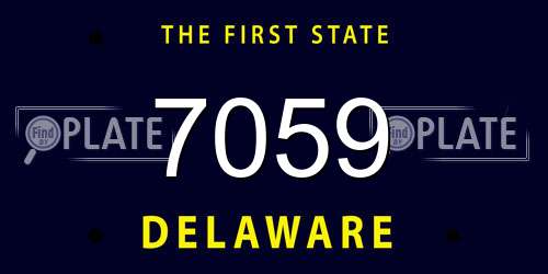 7059 Delaware License Plate