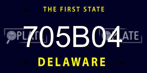705B04 Delaware License Plate
