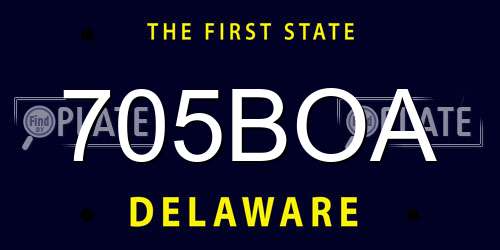 705BOA Delaware License Plate