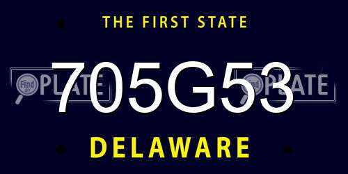 705G53 Delaware License Plate