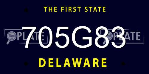 705G83 Delaware License Plate