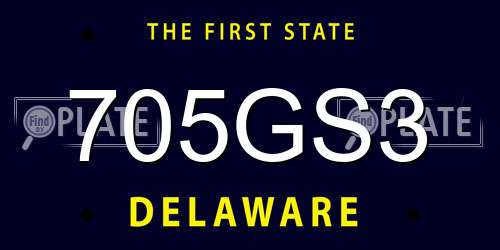 705GS3 Delaware License Plate