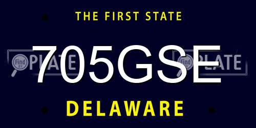 705GSE Delaware License Plate