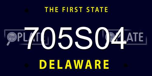 705S04 Delaware License Plate
