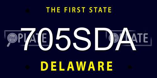 705SDA Delaware License Plate