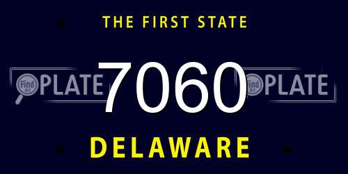 7060 Delaware License Plate