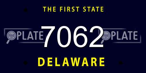 7062 Delaware License Plate